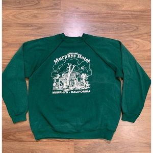 Vintage Historic Murphy’s Hotel Murphy California Puffy Print Crewneck Adult XL